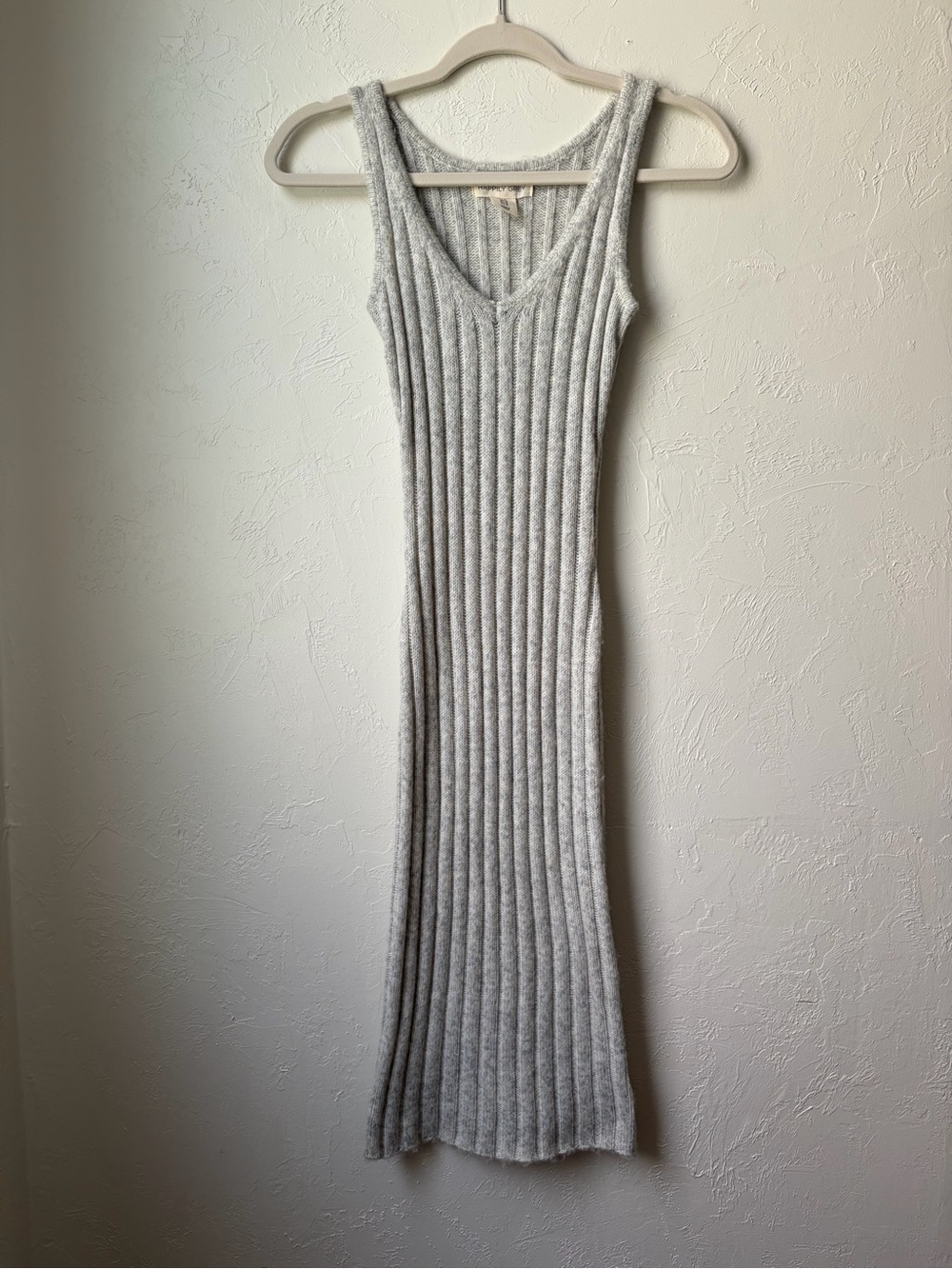 Happily Grey Rib Knit Sleeveless Sweater Midi Dress Gray Size Small